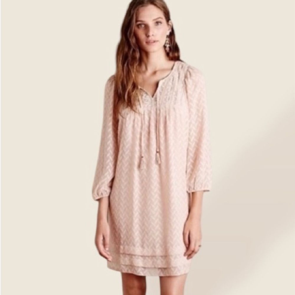 Anthropologie One September Anwen Peasant Dress In Blush Pink | Size S